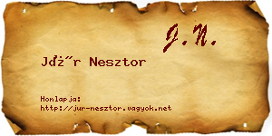 Jür Nesztor névjegykártya